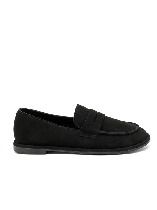 MOCASSINS PENNY LOAFERS EFFET DAIM – MOCASSINS FEMME PLATS CONFORTABLES NOIR