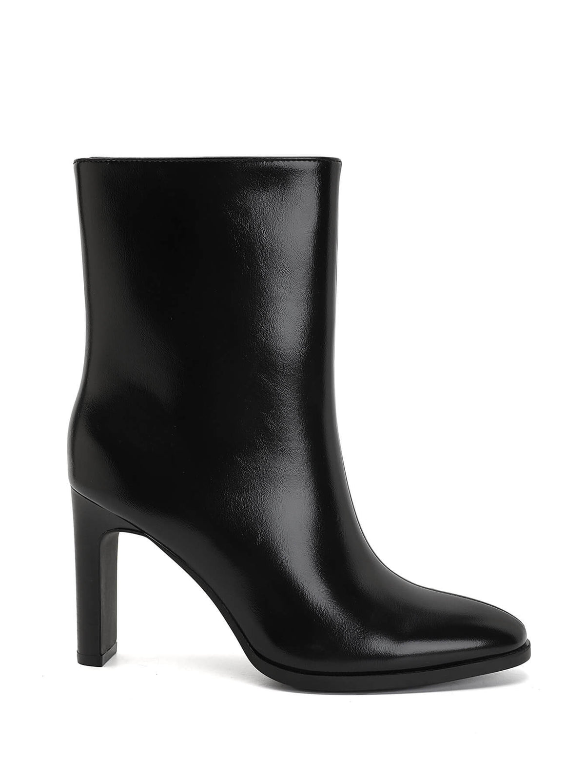 BOTTINES NOIRES FEMME À TALON EFFET CUIR MISS HARPER