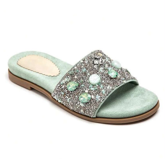 sandales Mules "– Green & Bijoux Scintillants
