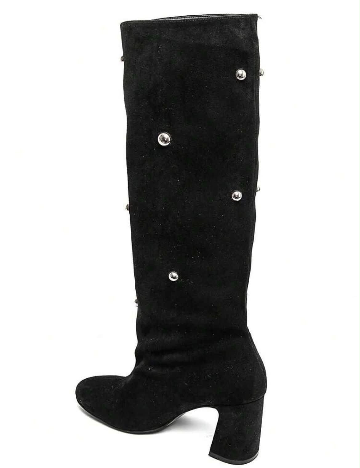CHAUSSURES FEMME BOTTES TALON CLOUS MISS LOANNE NOIR