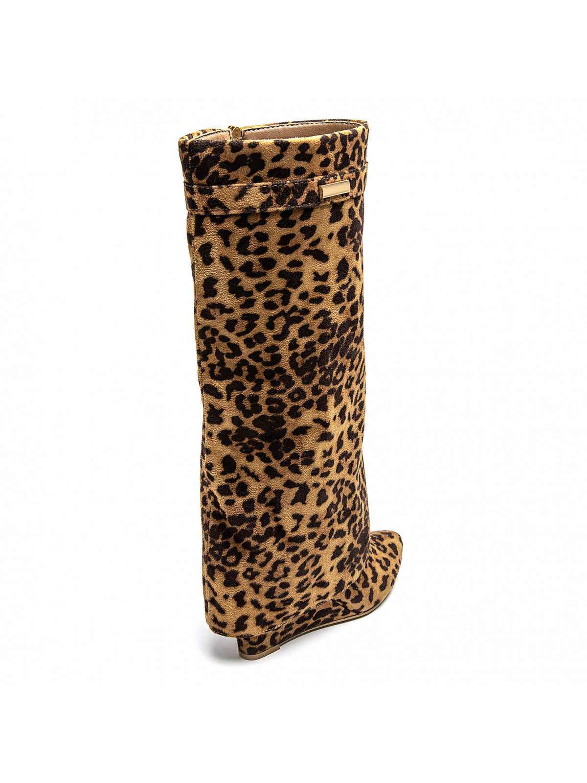 BOTTES LEOPARD TIGE ENVELOPPANTE TALON COMPENSÉ CACHÉ MISS MADISON