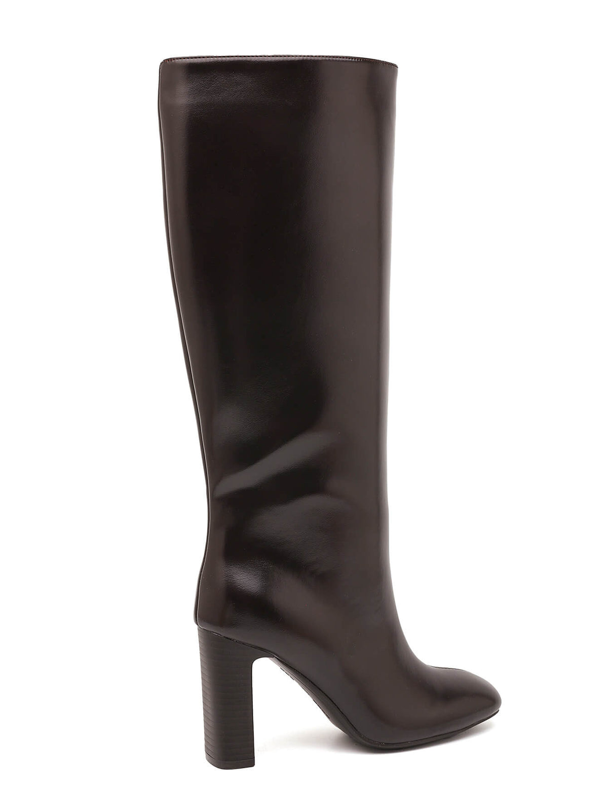 BOTTES HAUTES CHOCOLAT À TALON CARRÉ MISS MAYA