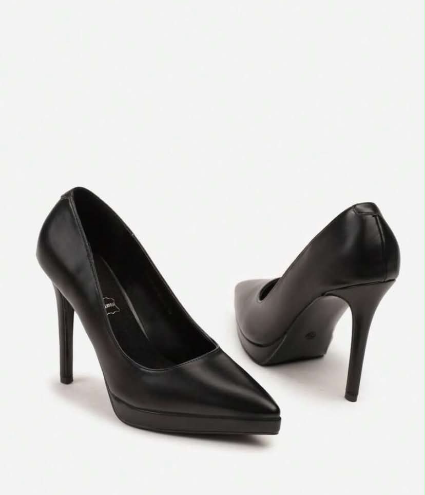 Escarpins Bout Pointu avec Plateforme – Noir Classique Intemporel