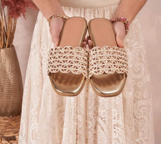 Sandales Bijoux "Éclat d'Été" – or, Chic et Confortables