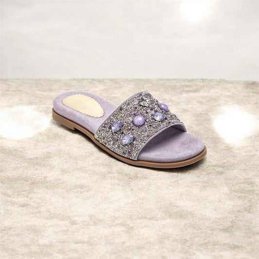 sandales Mules "– Purple & Bijoux Scintillants