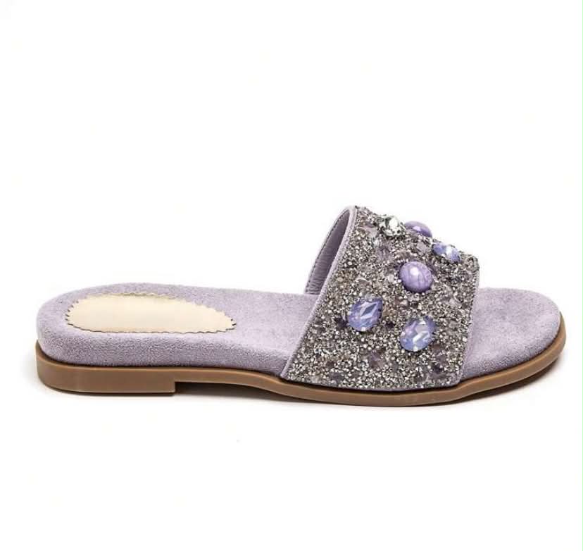 sandales Mules "– Purple & Bijoux Scintillants