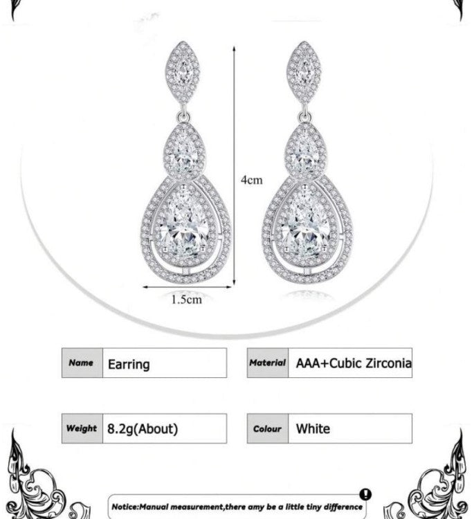 Boucles d’Oreilles “Duo d’Éclat” – Gouttes de Luxe en Zirconium