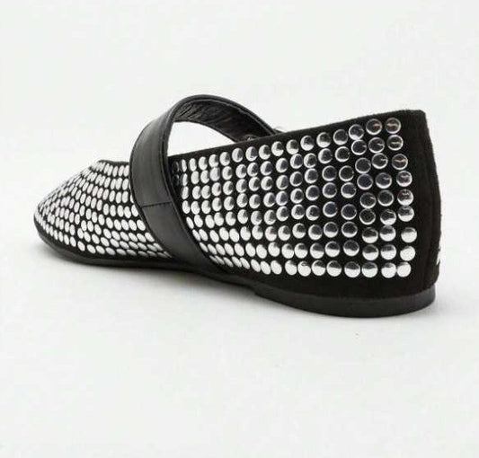 CHAUSSURES FEMME BALLERINES CLOUS MISS GLAM ROCK