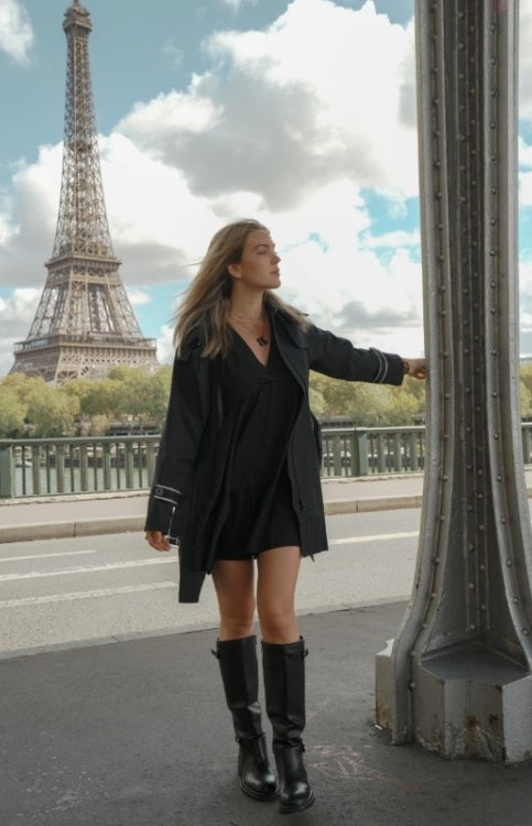 CHAUSSURES FEMME BOTTES HAUTES BIKER WESTERN MISS MARIAH NOIR