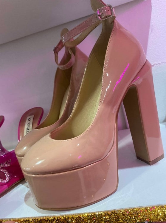 CHAUSSURES FEMME ESCARPN A PLATFORM BEIGE VERNIS MARYJANE PROMO