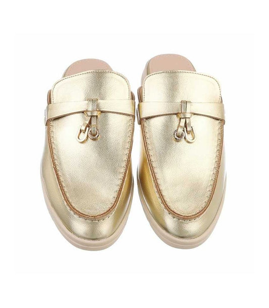 CHAUSSURES FEMME MOCASSINS OUVERT MISS LILLY OR GOLD