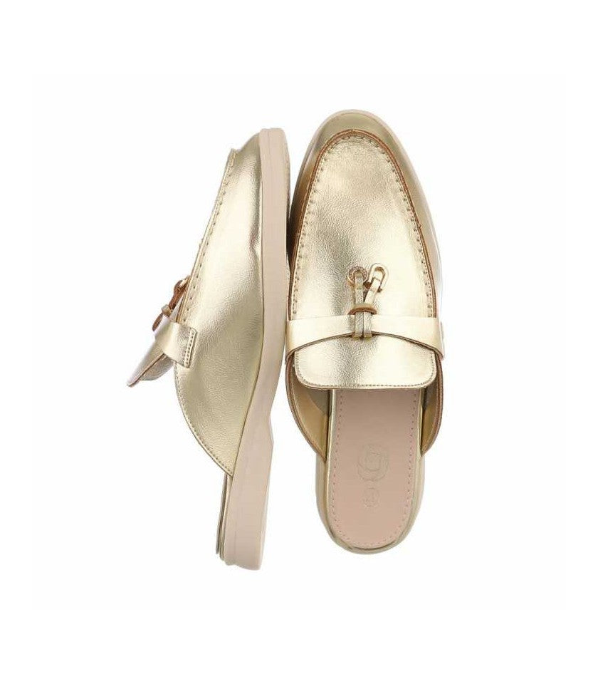 CHAUSSURES FEMME MOCASSINS OUVERT MISS LILLY OR GOLD