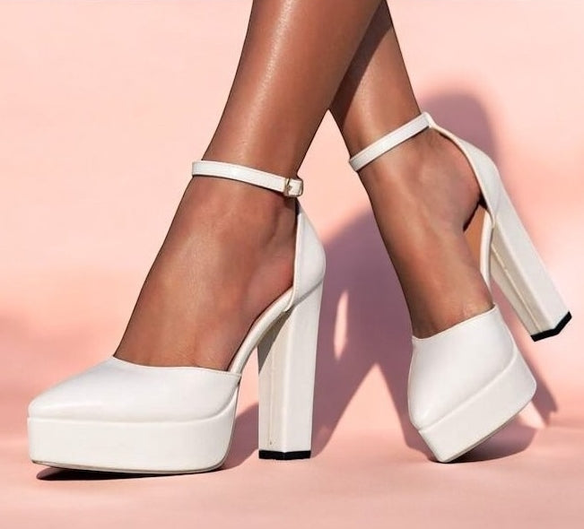 CHAUSSURES FEMME SOIREE MARIAGE ELEGANT CONFORT MISS DANA BLANC