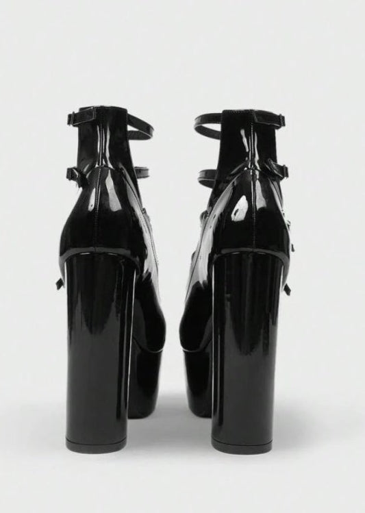CHAUSSURES FEMME SOIREE MARIAGE ELEGANT CONFORT MISS MARISSOL NOIR VERNIS