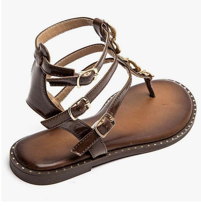 Chaussures femme sandales choco mettalique or miss alessia