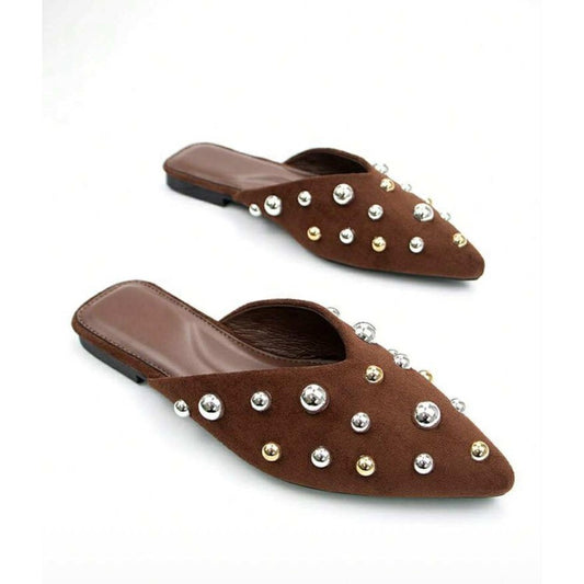 MOCASSINS CLOUTÉS FEMME – CHIC, TENDANCE ET CONFORTABLES SUEDINE MISS MIA MARRON