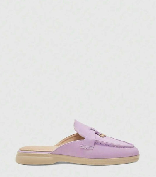 Mules Loafers Lilas à Détails Bijoux