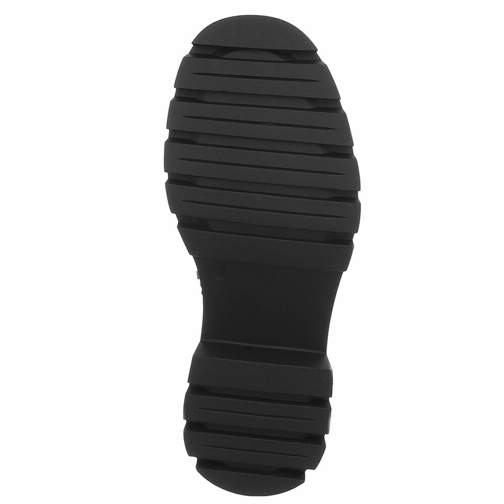 BOTTES CHELSEA NOIRES ASPECT CUIR LISSE – SEMELLE CRANTÉE PLATEFORME MISS AUDRINA