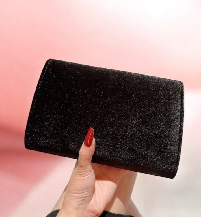 Sac de soirée luxe noir à strass – Élegancia