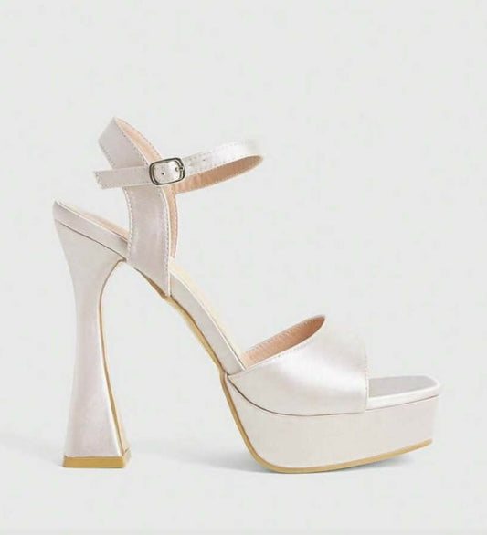 Sandales Plateforme Satinées - Talon Évasé 12cm - MISS SOLENE