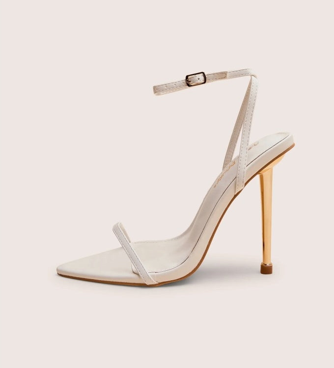 SANDALES TALON HAUT BLANC MARIAGE – BRIDE ÉLÉGANTE & INTEMPORELLE MISS GENA BLANC