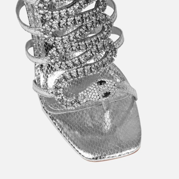 TALON MISS VIPERE ARGENT