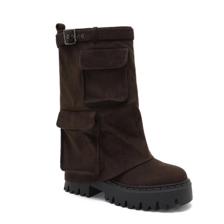 BOTTINES A REVERS ET POCHE...