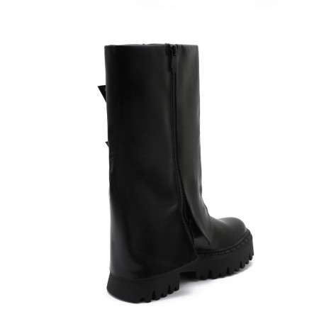 BOTTES A REVERS ET BOUCLES MISS SANDY NOIR
