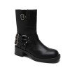 BOTTINES A BOUCLE STYLE MOTARDE AVEC ANNEAUX BIKER MISS DRIVER NOIR