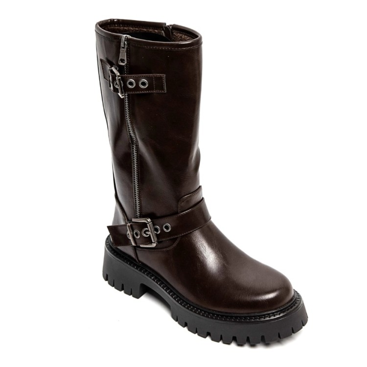 CHAUSSURES FEMME BOTTES BOTTINES CHOCO BOUCLE MISS MAMA