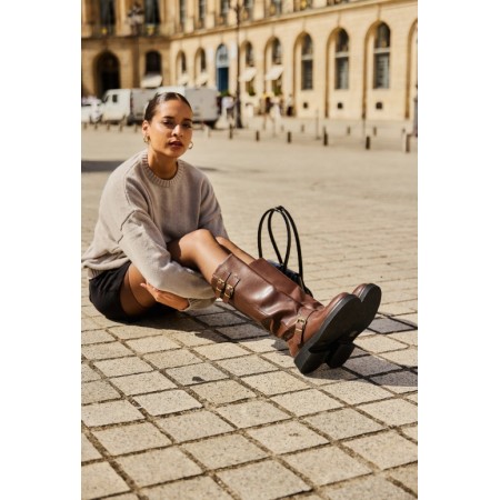 BOTTES HAUTE BIKER CAVALIERE MISS PACHI MARRON