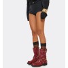CHAUSSURES FEMME BOTTES BOTTINES BOUCLES ROUGE BIKER ROJA