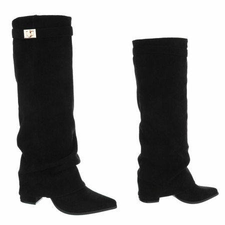 CHAUSSURES FEMME BOTTES HAUTES TALON CARRE CONFORT MISS ANITA NOIR