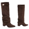 CHAUSSURES FEMME BOTTES HAUTES TALON CARRE CONFORT MISS ANITA CHOCO MARRON