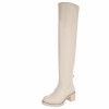 CHAUSSURES FEMME BOTTES CUISSARDES TALON CONFORT MISS ORNA BEIGE