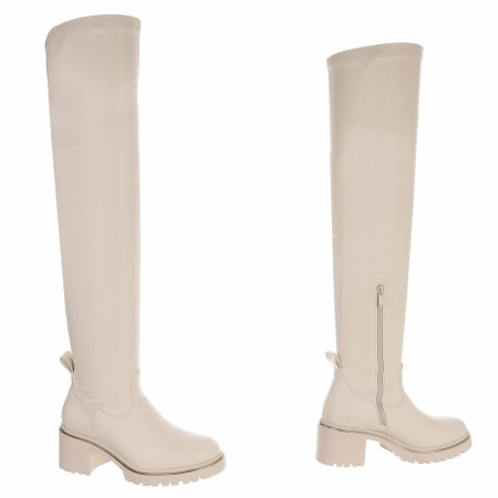 CHAUSSURES FEMME BOTTES CUISSARDES TALON CONFORT MISS ORNA BEIGE