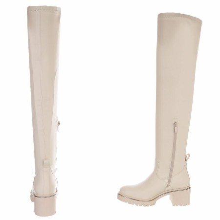 CHAUSSURES FEMME BOTTES CUISSARDES TALON CONFORT MISS ORNA BEIGE