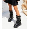 CHAUSSURES FEMME BOTTES BOTTINES SEMELLE LARGE MISS NELLY NOIR