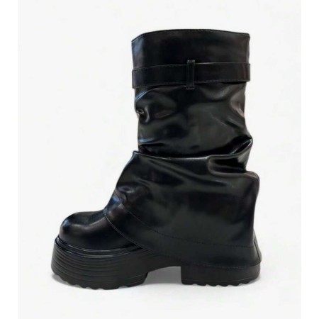 CHAUSSURES FEMME BOTTES BOTTINES SEMELLE LARGE MISS NELLY NOIR