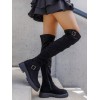 CHAUSSURES FEMME BOTTES CUISSARDES BOUCLE SUEDINE MISS NESSY NOIR