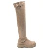 CHAUSSURES FEMME BOTTES CUISSARDES BOUCLE SUEDINE MISS NESSY BEIGE