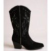 CHAUSSURES FEMME BOTTES MI HAUTES WESTERN SUEDINE MISS MEREDITH
