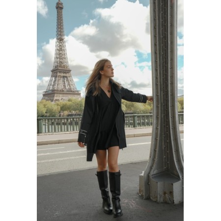 CHAUSSURES FEMME BOTTES HAUTES BIKER WESTERN MISS MARIAH NOIR