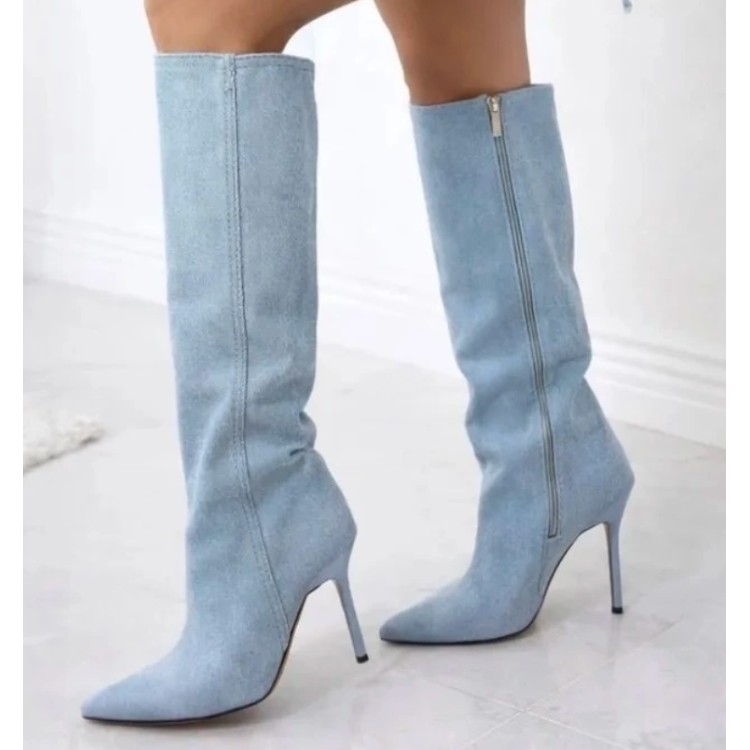 CHAUSSURES FEMME BOTTES HAUTES BOOTS MISS KATALIA DENIM