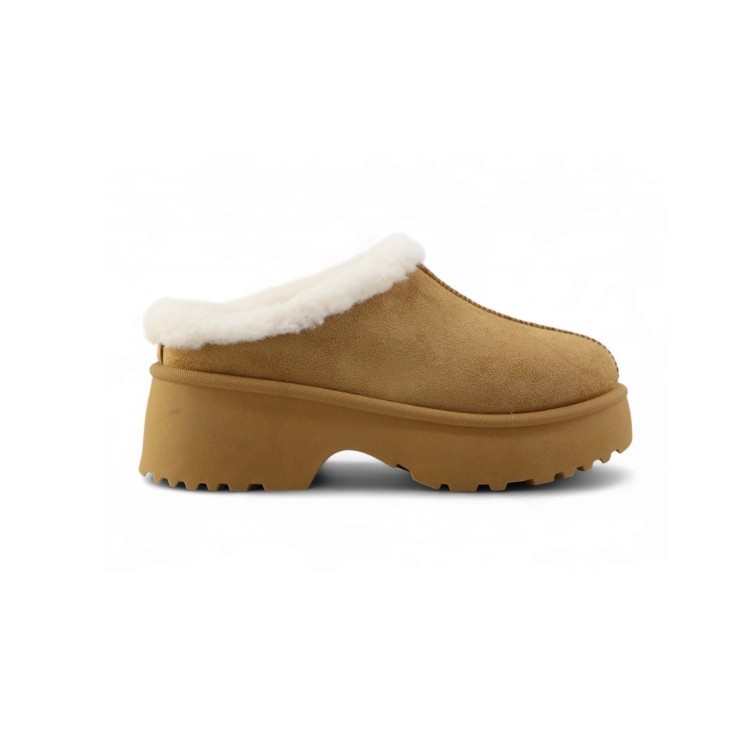 CHAUSSURES FEMME MULES FOURREES MISS MULA CAMEL