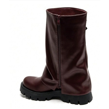 CHAUSSURES FEMME BOTTES BOTTINES BICKER ZIP BOUCLE MISS ANAE BORDEAU