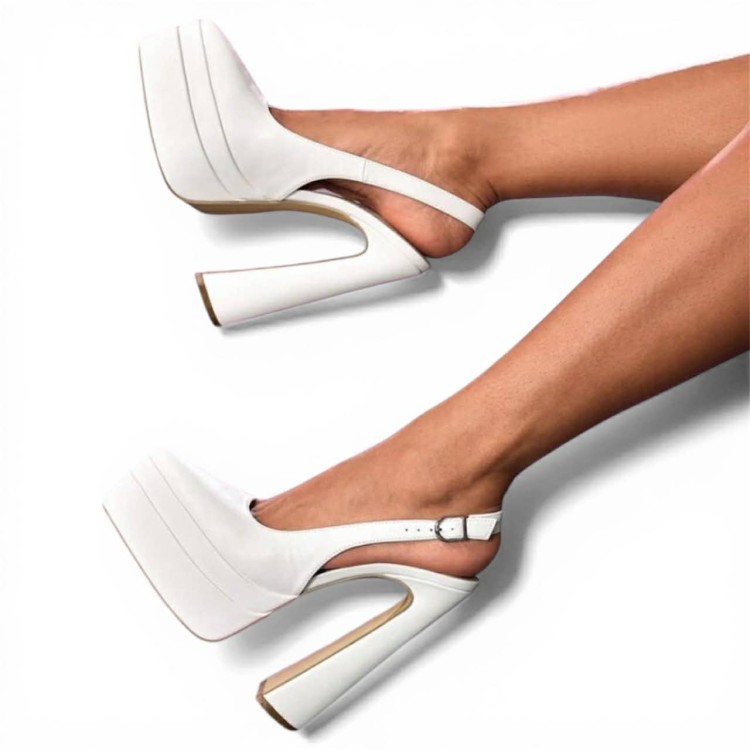 Escarpins Plateforme "Héritage Blanc" – Élégance & Hauteur MISS WHITE