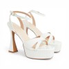 Sandales à Plateforme "Luz" – Blanc Verni & Talon Sablier MISS MARY