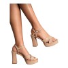 Sandales à Talons Hauts Nude Vernis & Plateforme