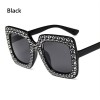 Lunettes de Soleil Oversize Noires à Cristaux | Style Luxe